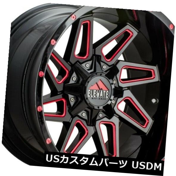 海外輸入ホイール 22x14 Elevate ELV8.8 6x135 / 6x5.5 -76レッドミルドホイールリムセット（4） 22x14 Elevate ELV8.8 6x135/6x5.5 -76 Red Milled Wheels Rims Set(4) 【並行輸入品】 295,713円