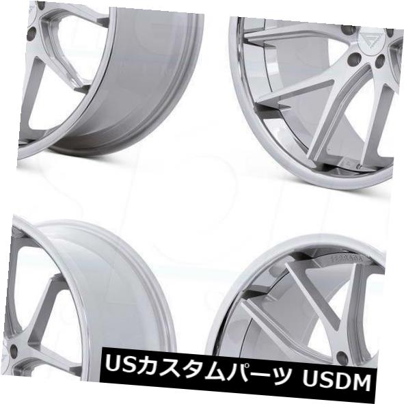 海外輸入ホイール 19x8.5 Ferrada FR2 5x120 15マシンシルバークロームリップホイールリムセット（4） 19x8.5 Ferrada FR2 5x120 15 Machine Silver Chrome Lip Wheels Rims Set(4) 【並行輸入品】