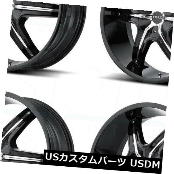 海外輸入ホイール 24x9 Helo HE891 6x135 / 6x5.5 35ブラックホイールリムセット（4） 24x9 Helo HE891 6x135/6x5.5 35 Black Wheels Rims Set(4) 【並行輸入品】