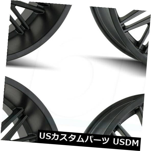 海外輸入ホイール 24x12カリオフロードRawkon 8x6.5 / 8x165.1 -51マットブラックホイールリムセット（4） 24x12 Cali Off-Road Rawkon 8x6.5/8x165.1 -51 Matte Black Wheels Rims Set(4) 【並行輸入品】