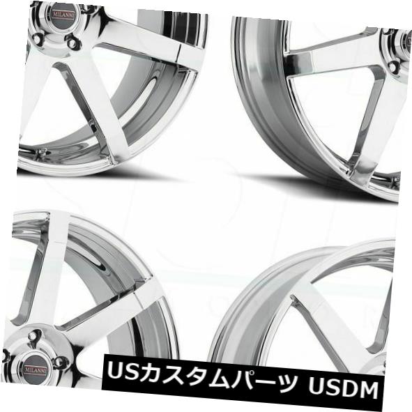 海外輸入ホイール 24x9.5 Milanni 9042 Sultan 5x114.3 15クロームホイールリムセット（4） 24x9.5 Milanni 9042 Sultan 5x114.3 15 Chrome Wheels Rims Set(4) 【並行輸入品】