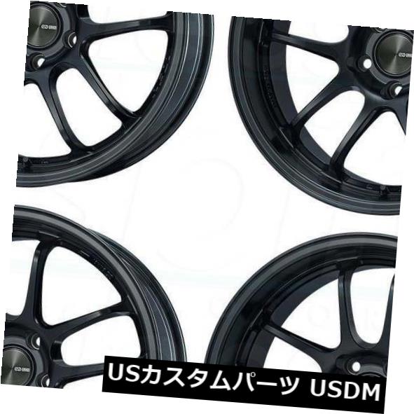 海外輸入ホイール 18x10.5 Enkei Pf01 5x114.3 15ブラックペイントホイールリムセット（4） 18x10.5 Enkei Pf01 5x114.3 15 Black Paint Wheels Rims Set(4) 【並行輸入品】
