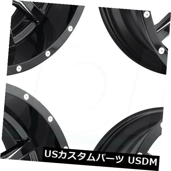 海外輸入ホイール 20x12フューエルバンダルD627 8x180 -43ブラックミルドホイールリムセット（4） 20x12 Fuel Vandal D627 8x180 -43 Black Milled Wheels Rims Set(4) 【並行輸入品】