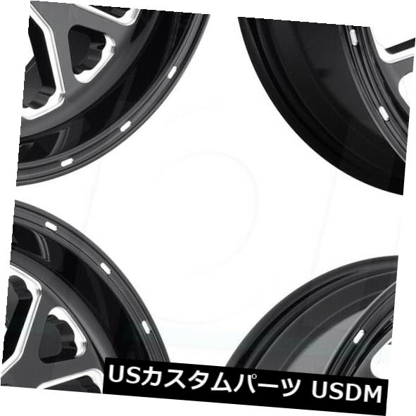 海外輸入ホイール 20x12フューエルタイタンD588 8x170 -43ブラックミルドホイールリムセット（4） 20x12 Fuel Titan D588 8x170 -43 Black Milled Wheels Rims Set(4) 【並行輸入品】