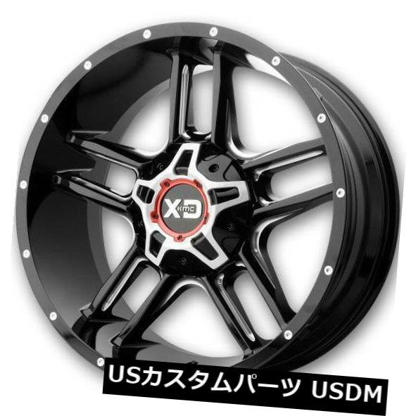海外輸入ホイール 22x10 XD XD839クランプ8x6.5 / 8x165.1 -18ブラックミルドホイールリムセット（4） 22x10 XD XD839 Clamp 8x6.5/8x165.1 -18 Black Milled Wheels Rims Set(4) 【並行輸入品】