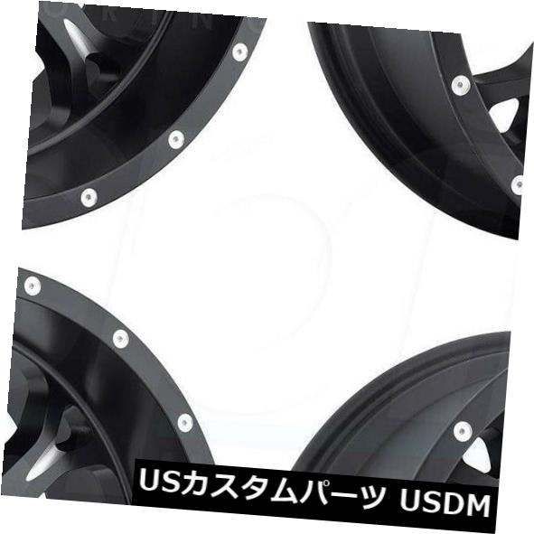 海外輸入ホイール 20x12フューエルクランクD517 6x135 / 6x5.5 -44ブラックミルドホイールリムセット(4) 20x12 Fuel Krank D517 6x135/6x5.5 -44 Black Milled Wheels Rims Set(4) 【並行輸入品】