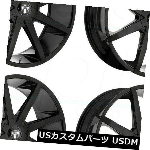 海外輸入ホイール 24x9.5 DUBプッシュS110 6x135 / 6x5.5 30グロスブラックホイールリムセット（4） 24x9.5 DUB Push S110 6x135/6x5.5 30 Gloss Black Wheels Rims Set(4) 【並行輸入品】