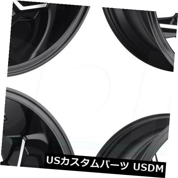 海外輸入ホイール 20x12フューエルアベンジャーD606 5x5.5 / 5x150 -44ブラックマシンドホイールリムセット（4） 20x12 Fuel Avenger D606 5x5.5/5x150 -44 Black Machined Wheels Rims Set(4) 【並行輸入品】