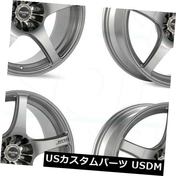 海外輸入ホイール 19x8.5 Enkei RP03 5x120 35シルバーペイントホイールリムセット（4） 19x8.5 Enkei RP03 5x120 35 Silver Paint Wheels Rims Set(4) 【並行輸入品】
