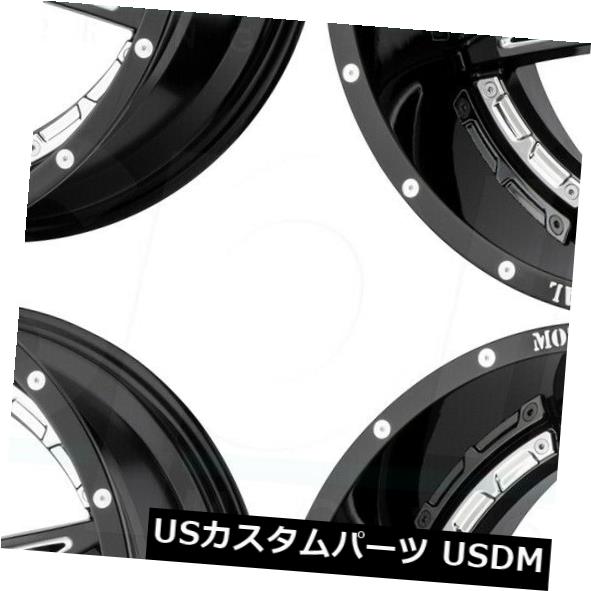 海外輸入ホイール 20x10 Moto Metal MO993 8x6.5 / 8x165.1 -18ブラックミルドホイールリムセット（4） 20x10 Moto Metal MO993 8x6.5/8x165.1 -18 Black Milled Wheels Rims Set(4) 【並行輸入品】