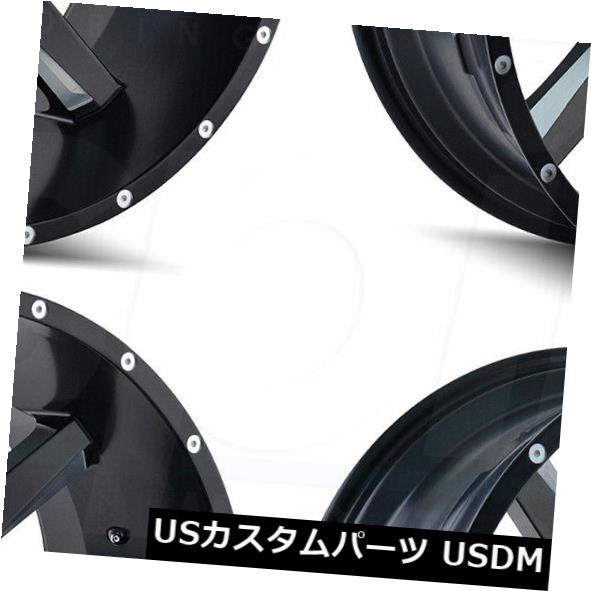海外輸入ホイール 22x12カリオフロードバステッド6x135 / 6x5.5 -44サテンブラックミルドホイールリムセット（4） 22x12 Cali Off-Road Busted 6x135/6x5.5 -44 Satin Black Milled Wheels Rim Set(4) 【並行輸入品】