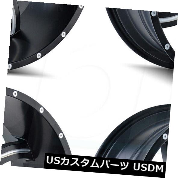 海外輸入ホイール 22x12カリオフロードツイスト8x6.5 / 8x170 -44サテンブラックミルドホイールRiセット(4) 22x12 Cali Off-Road Twisted 8x6.5/8x170 -44 Satin Black Milled Wheels Ri Set(4) 【並行輸入品】|カスタムパーツ WORLD倉庫