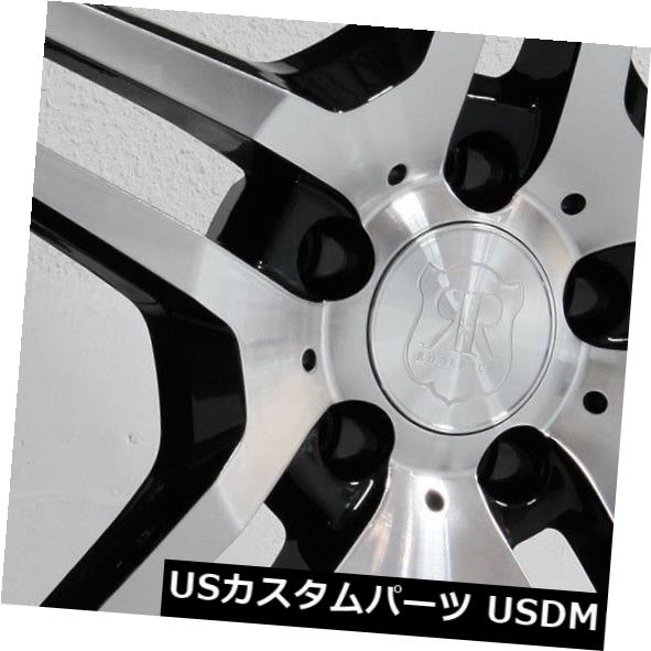 海外輸入ホイール 20x8.5 MRR RW2 5x114.3 35ブラッククロームリップホイールリムセット（4） 20x8.5 MRR RW2 5x114.3 35 Black Chrome Lip Wheels Rims Set(4) 【並行輸入品】