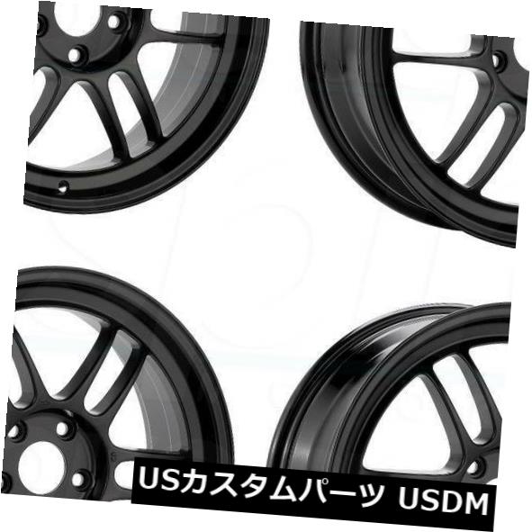 海外輸入ホイール 18x9.5 / 18x10.5 Enkei RPF1 5x114.3 15/15ブラックペイントホイールリムセット（4） 18x9.5/18x10.5 Enkei RPF1 5x114.3 15/15 Black Paint Wheels Rims Set(4) 【並行輸入品】