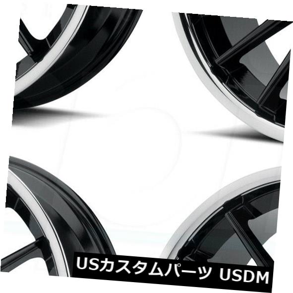 海外輸入ホイール 20x9 Asanti Black ABL-24 Beta 5x115 15グロスブラッククロームリップホイールリムセット（4） 20x9 Asanti Black ABL-24 Beta 5x115 15 Gloss Black Chrome Lip Wheels Rim Set(4) 【並行輸入品】