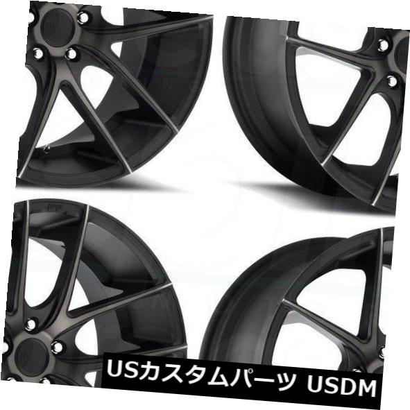 海外輸入ホイール 22x9 / 22x10.5ニッチタルガM130 5x120 38/40ブラックマシニングホイールリムセット（4） 22x9/22x10.5 Niche Targa M130 5x120 38/40 Black Machined Wheels Rims Set(4) 【並行輸入品】
