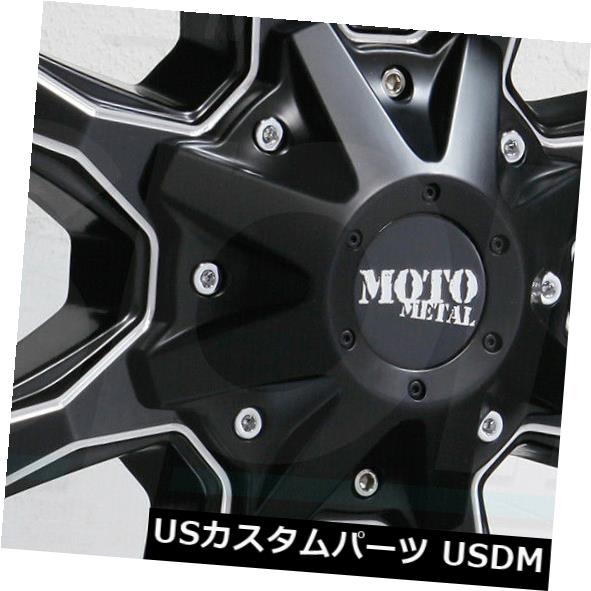 海外輸入ホイール 22x10 Moto Metal MO970 8x170 -18ブラックミルドホイールリムセット（4） 22x10 Moto Metal MO970 8x170 -18 Black Milled Wheels Rims Set(4) 【並行輸入品】