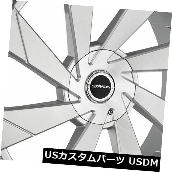 海外輸入ホイール 26x10 Strada S62 Moto 6x135 / 6x5.5 30シルバーブラシホイールリムセット（4） 26x10 Strada S62 Moto 6x135/6x5.5 30 Silver Brushed Wheels Rims Set(4) 【並行輸入品】