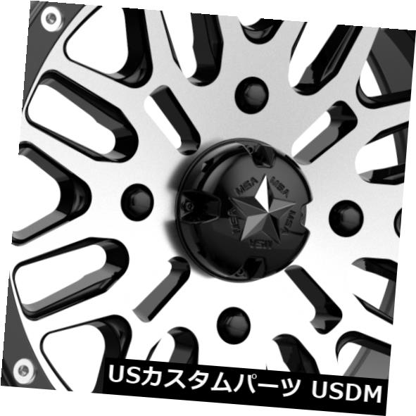 海外輸入ホイール 24x7 MSAオフロードM38ブルート4x137 10ブラックマシニングホイールリムセット（4） 24x7 MSA Off-Road M38 Brute 4x137 10 Black Machined Wheels Rims Set(4) 【並行輸入品】