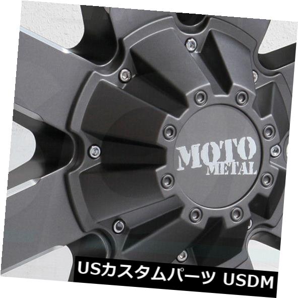海外輸入ホイール 22x10 Moto Metal MO962 5x5 / 5x5.5 -18ガンメタルホイールリムセット（4） 22x10 Moto Metal MO962 5x5/5x5.5 -18 Gunmetal Wheels Rims Set(4) 【並行輸入品】