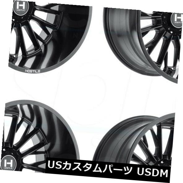 海外輸入ホイール 20x12敵対的なH114フューリー5x5.5 / 5x139.7 -44フルブラックホイールリムセット(4) 20x12 Hostile H114 Fury 5x5.5/5x139.7 -44 Full Black Wheels Rims Set(4) 【並行輸入品】|カスタムパーツ WORLD倉庫
