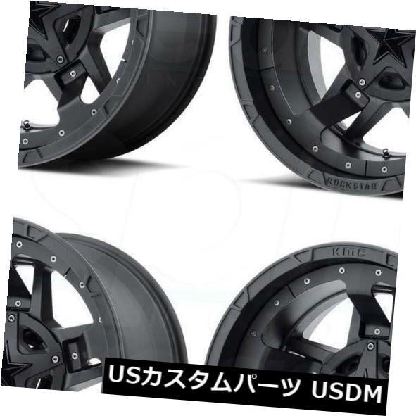 海外輸入ホイール 20x10 XD XD827 Rockstar 6x135 / 6x5.5 -24ブラックアクセントホイールリムセット（4） 20x10 XD XD827 Rockstar 6x135/6x5.5 -24 Black Accent Wheels Rims Set(4) 【並行輸入品】