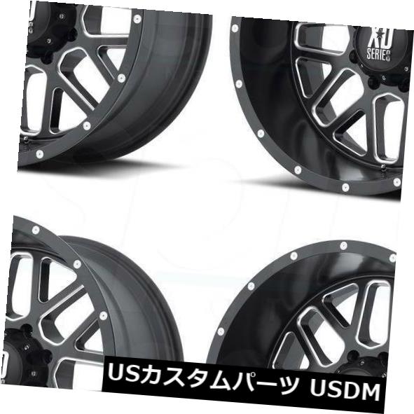 海外輸入ホイール 20x9 XD XD820グレネード6x135 18ブラックミルドホイールリムセット（4） 20x9 XD XD820 Grenade 6x135 18 Black Milled Wheels Rims Set(4) 【並行輸入品】