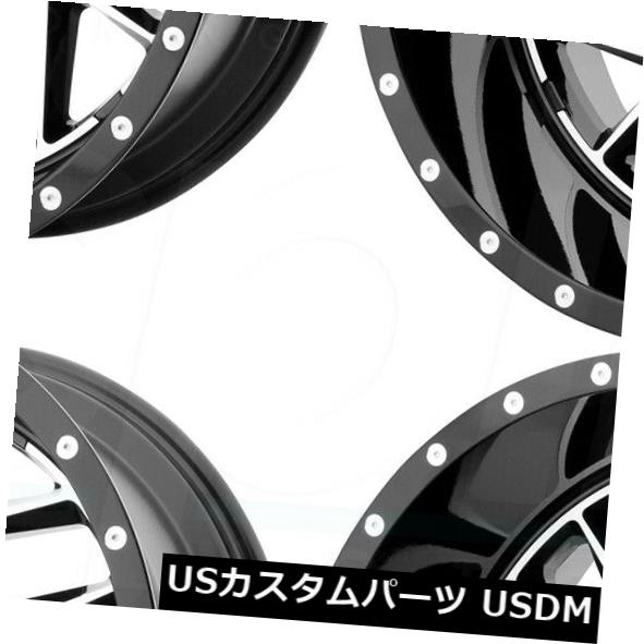 海外輸入ホイール 22x10 Moto Metal MO985 Breakout 8x6.5 / 8x165.1 -18ブラックマシンホイールRセット（4） 22x10 Moto Metal MO985 Breakout 8x6.5/8x165.1 -18 Black Machine Wheels R Set(4) 【並行輸入品】