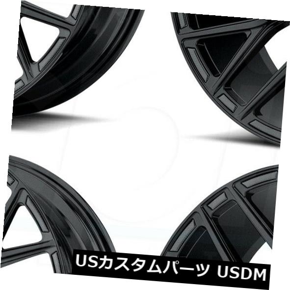 海外輸入ホイール 22x9 Asanti Black ABL-21 Leo 5x115 15グロスブラックホイールリムセット（4） 22x9 Asanti Black ABL-21 Leo 5x115 15 Gloss Black Wheels Rims Set(4) 【並行輸入品】
