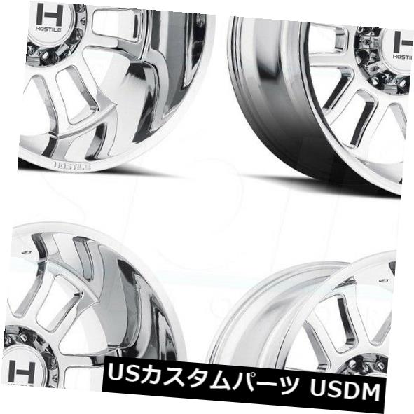 海外輸入ホイール 20x10敵対的なH107ガントレット8x180 -19クロームホイールリムセット（4） 20x10 Hostile H107 Gaunlet 8x180 -19 Chrome Wheels Rims Set(4) 【並行輸入品】