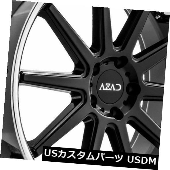 海外輸入ホイール 22x9 / 22x10.5 Azad AZ95 5x115 15/20ブラックホイールリムセット（4） 22x9/22x10.5 Azad AZ95 5x115 15/20 Black Wheels Rims Set(4) 【並行輸入品】