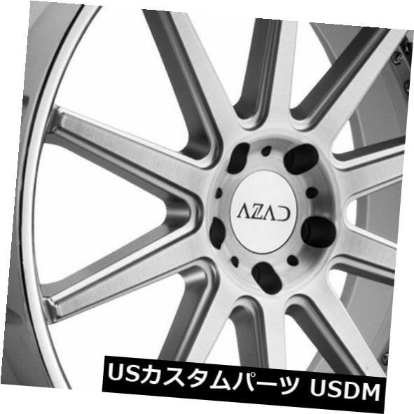 海外輸入ホイール 22x9 / 22x10.5 Azad AZ95 5x120 30/35シルバーブラシホイールリムセット（4） 22x9/22x10.5 Azad AZ95 5x120 30/35 Silver Brush Wheels Rims Set(4) 【並行輸入品】