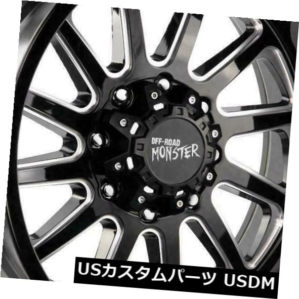 海外輸入ホイール 22x12オフロードモンスターM17 6x5.5 / 6x139.7 -24ブラックミルドホイールリムセット（4） 22x12 Off-Road Monster M17 6x5.5/6x139.7 -24 Black Milled Wheels Rims Set(4) 【並行輸入品】｜カスタムパーツ WORLD倉庫