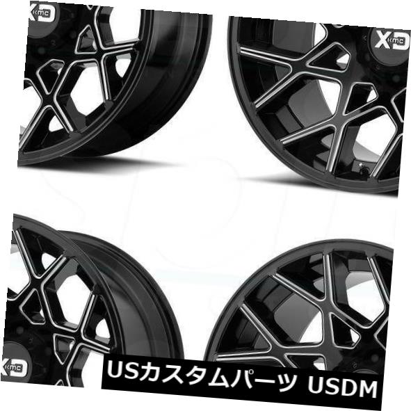 海外輸入ホイール 20x10 XD XD831 Chopstix 6x5.5 / 6x139.7 -24ブラックミルドホイールリムセット（4） 20x10 XD XD831 Chopstix 6x5.5/6x139.7 -24 Black Milled Wheels Rims Set(4) 【並行輸入品】