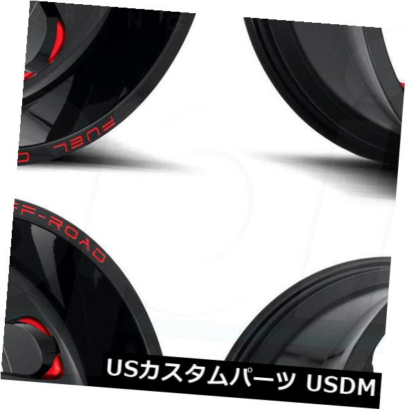 海外輸入ホイール 20x10 Fuel Vortex D638 6x5.5 / 6x139.7 -19レッドホイールリムセット（4） 20x10 Fuel Vortex D638 6x5.5/6x139.7 -19 Red Wheels Rims Set(4) 【並行輸入品】
