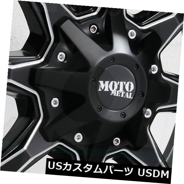 海外輸入ホイール 20x12 Moto Metal MO970 8x170 -44ブラックミルドホイールリムセット（4） 20x12 Moto Metal MO970 8x170 -44 Black Milled Wheels Rims Set(4) 【並行輸入品】