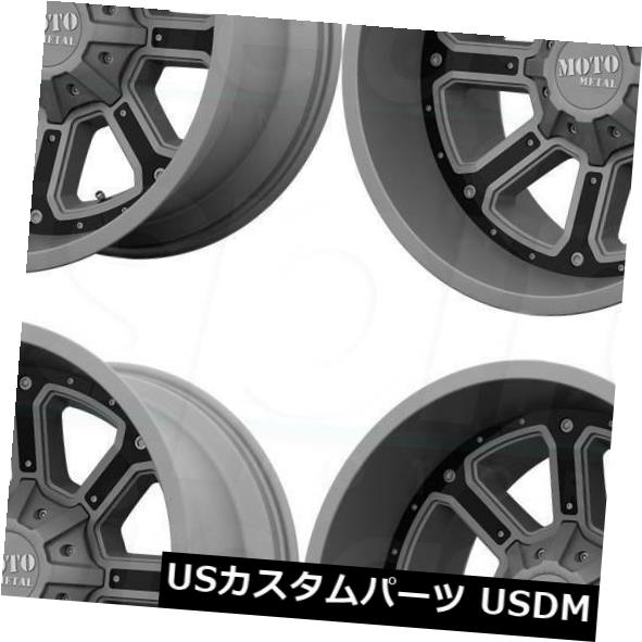 海外輸入ホイール 20x9 Moto Metal MO984シフト8x6.5 / 8x165.1 -12ガンメタルブラックホイールリムセット（4） 20x9 Moto Metal MO984 Shift 8x6.5/8x165.1 -12 Gunmetal Black Wheels Rims Set(4) 【並行輸入品】