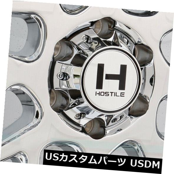 海外輸入ホイール 20x9敵対的なH108スプロケット8x170 0クロームホイールリムセット（4） 20x9 Hostile H108 Sprocket 8x170 0 Chrome Wheels Rims Set(4) 【並行輸入品】