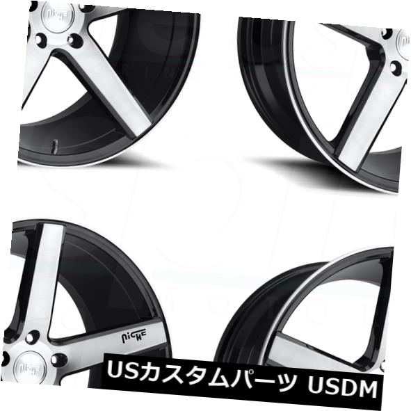 海外輸入ホイール 20x8.5 / 20x10ニッチミラノM124 5x114.3 35/40ブラックマシニングホイールリムセット（4） 20x8.5/20x10 Niche Milan M124 5x114.3 35/40 Black Machined Wheels Rims Set(4) 【並行輸入品】｜カスタムパーツ WORLD倉庫
