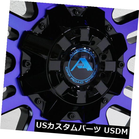 海外輸入ホイール 20x12アメリカンオフロードA106 5x114.3 -44ブラックマシニングドブルーホイールリムセット（4） 20x12 American Off-Road A106 5x114.3 -44 Black Machined Blue Wheels Rims Set(4) 【並行輸入品】｜カスタムパーツ WORLD倉庫