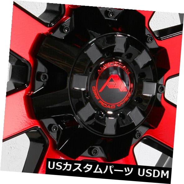 海外輸入ホイール 20x12アメリカンオフロードA108 6x135 / 6x5.5 -44ブラックマシニングレッドホイールRセット（4） 20x12 American Off-Road A108 6x135/6x5.5 -44 Black Machined Red Wheels R Set(4) 【並行輸入品】｜カスタムパーツ WORLD倉庫 267,746円