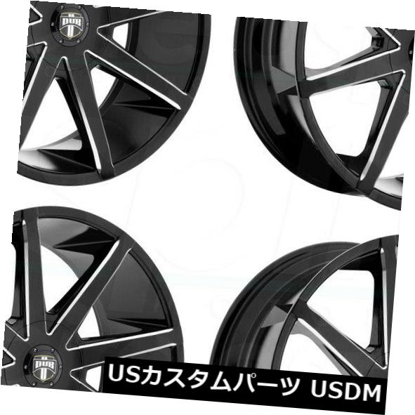 海外輸入ホイール 22x9.5 DUBプッシュS109 6x5.5 / 6x139.7 20ブラックミルドホイールリムセット（4） 22x9.5 DUB Push S109 6x5.5/6x139.7 20 Black Milled Wheels Rims Set(4) 【並行輸入品】｜カスタムパーツ WORLD倉庫