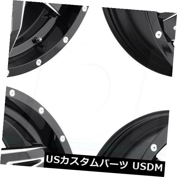 海外輸入ホイール 20x10フューエルロッカーD613 8x6.5 / 8x165.1 -18ブラックミルドホイールリムセット（4） 20x10 Fuel Rocker D613 8x6.5/8x165.1 -18 Black Milled Wheels Rims Set(4) 【並行輸入品】｜カスタムパーツ WORLD倉庫 265,568円
