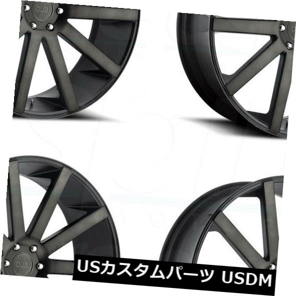 海外輸入ホイール 22x9.5 DUBショットカラーS121 6x5.5 / 6x139.7 30ブラックマシニングホイールリムセット（4） 22x9.5 DUB Shot Calla S121 6x5.5/6x139.7 30 Black Machined Wheels Rims Set(4) 【並行輸入品】｜カスタムパーツ WORLD倉庫