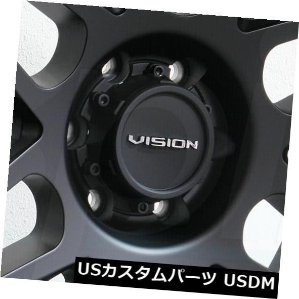 海外輸入ホイール 22x12 Vision 388 Shadow 8x170 -51サテンブラックホイールリムセット（4） 22x12 Vision 388 Shadow 8x170 -51 Satin Black Wheels Rims Set(4) 【並行輸入品】