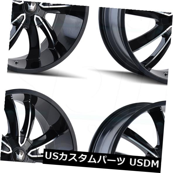 海外輸入ホイール 24x9.5 Mazzi Obsession 5x5.5 / 5x139.7 18グロスブラック機械加工ホイールリムセット(4) 24x9.5 Mazzi Obsession 5x5.5/5x139.7 18 Gloss Black Machined Wheels Rims Set(4) 【並行輸入品】|カスタムパーツ WORLD倉庫