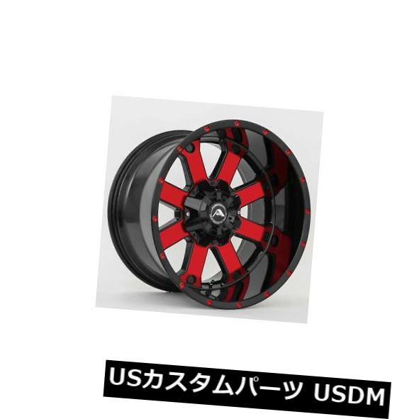 海外輸入ホイール 20x10アメリカンオフロードA108 8x6.5 / 8x165.1 -24ブラックマシニングレッドホイールセット(4) 20x10 American Off-Road A108 8x6.5/8x165.1 -24 Black Machined Red Wheels Set(4) 【並行輸入品】|カスタムパーツ WORLD倉庫