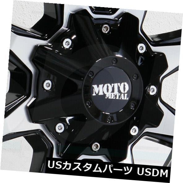 海外輸入ホイール 20x12 Moto Metal MO970 8x6.5 / 8x165.1 -44ブラックマシンホイールリムセット（4） 20x12 Moto Metal MO970 8x6.5/8x165.1 -44 Black Machine Wheels Rims Set(4) 【並行輸入品】