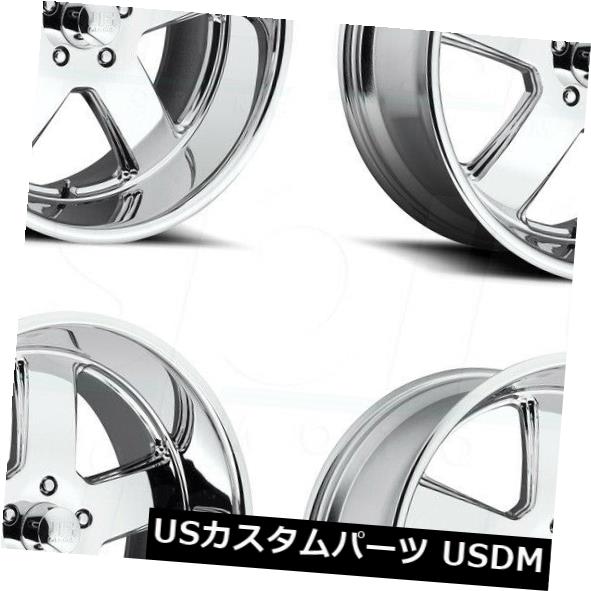 海外輸入ホイール 20x8 / 20x9.5 US Mags Hustler U116 5x5 / 5x127 1/1クロームホイールリムセット（4） 20x8/20x9.5 US Mags Hustler U116 5x5/5x127 1/1 Chrome Wheels Rims Set(4) 【並行輸入品】