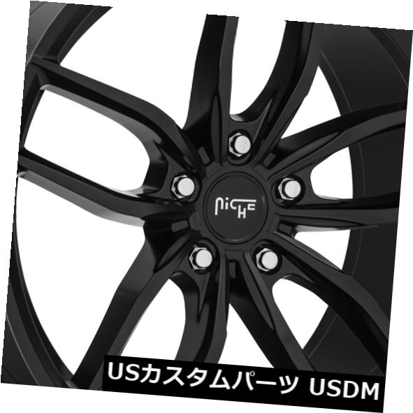 海外輸入ホイール 20x11 ET45ニッチM203 Vosso 5x120マットブラックリム（4個セット） 20x11 ET45 Niche M203 Vosso 5x120 Matte Black Rims (Set of 4) 【並行輸入品】